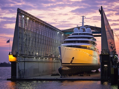 Image for article World’s largest superyacht launches at Lürssen